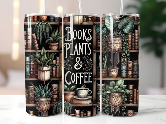 Books, Plants and Coffee 20oz Tumbler