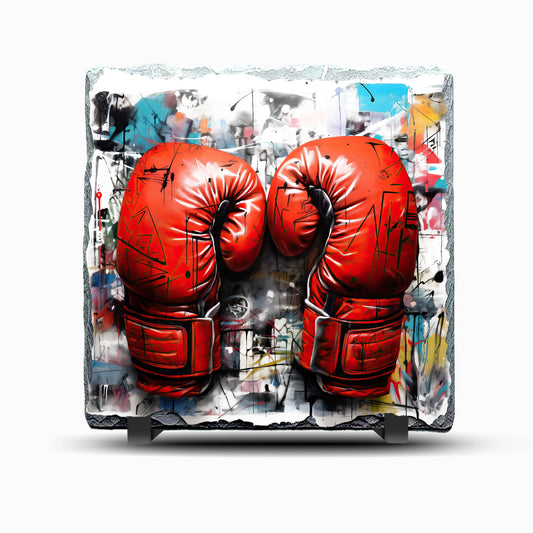 Boxing Gloves Design Printed Rock Slate