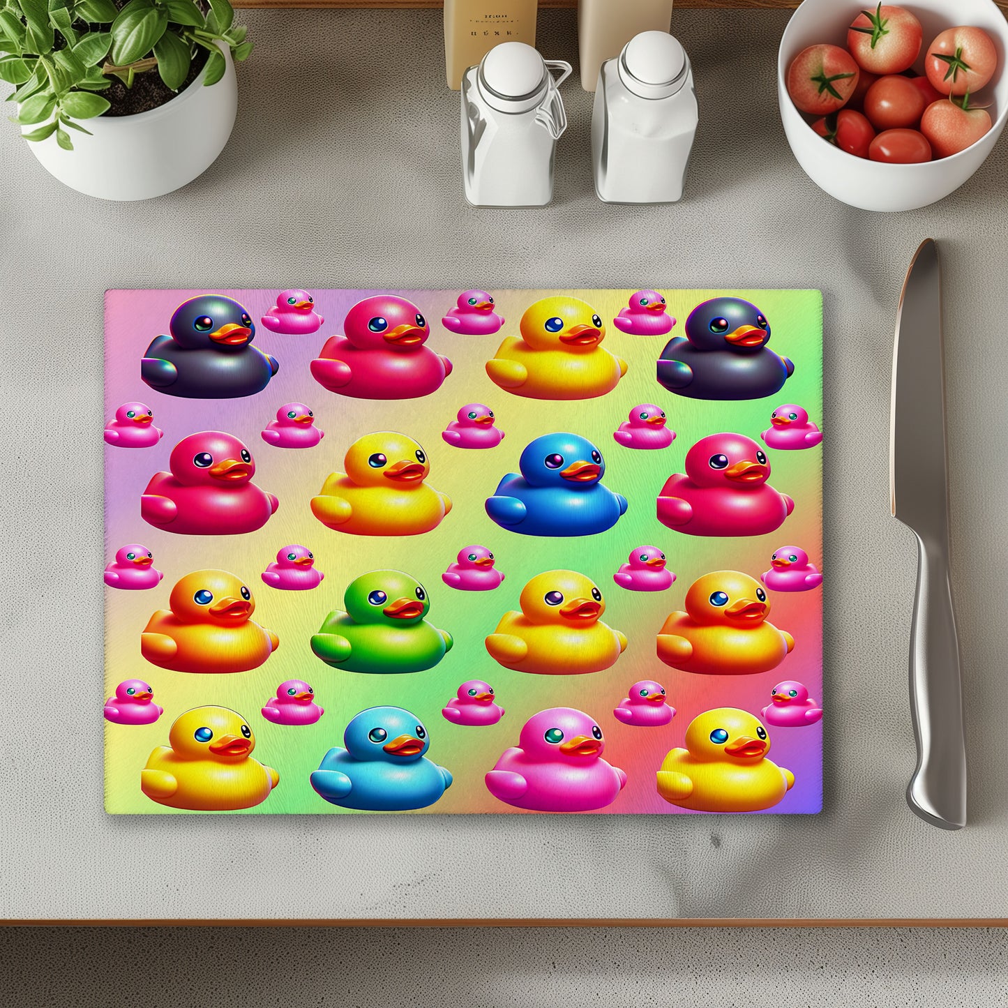 Bright Ducks Chopping Cutting Board or Coaster