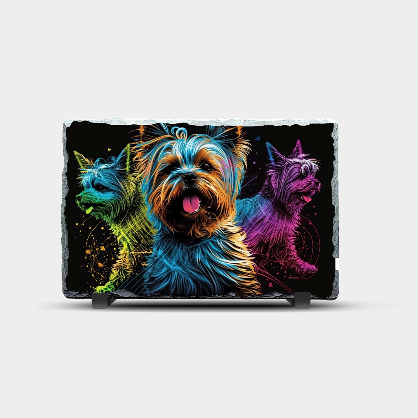 Yorkshire Terrier Yorkie Bright Design Printed Rock Slate