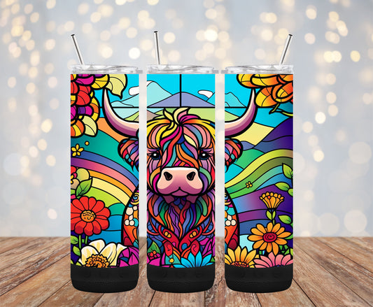 Bright Highland Cow 20oz Bluetooth Speaker Tumbler