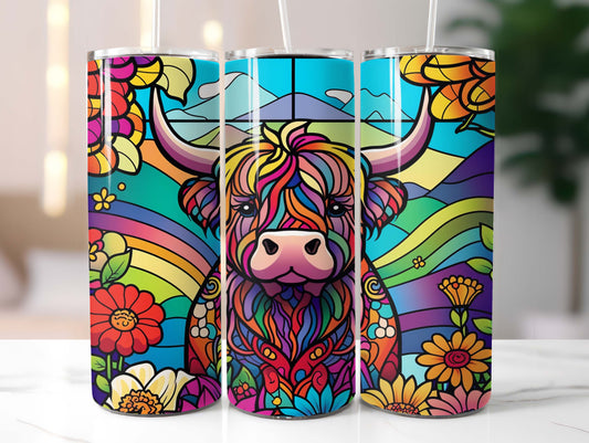 Bright Highland Cow 20oz Tumbler