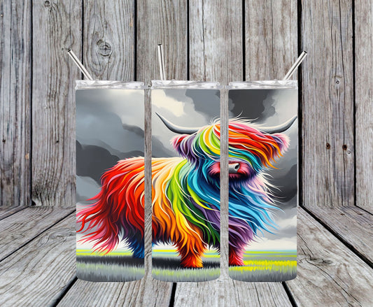 Bright New Highland Cow 20oz Tumbler