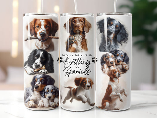 Brittany Spaniel Dog Life is Better with 20oz Tumbler