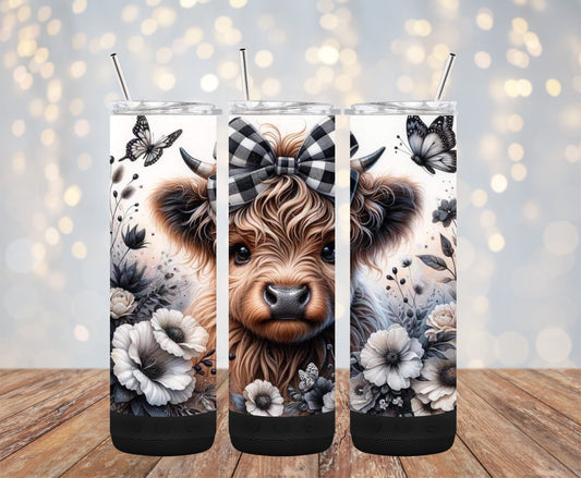 Brown Highland Cow 20oz Bluetooth Speaker Tumbler