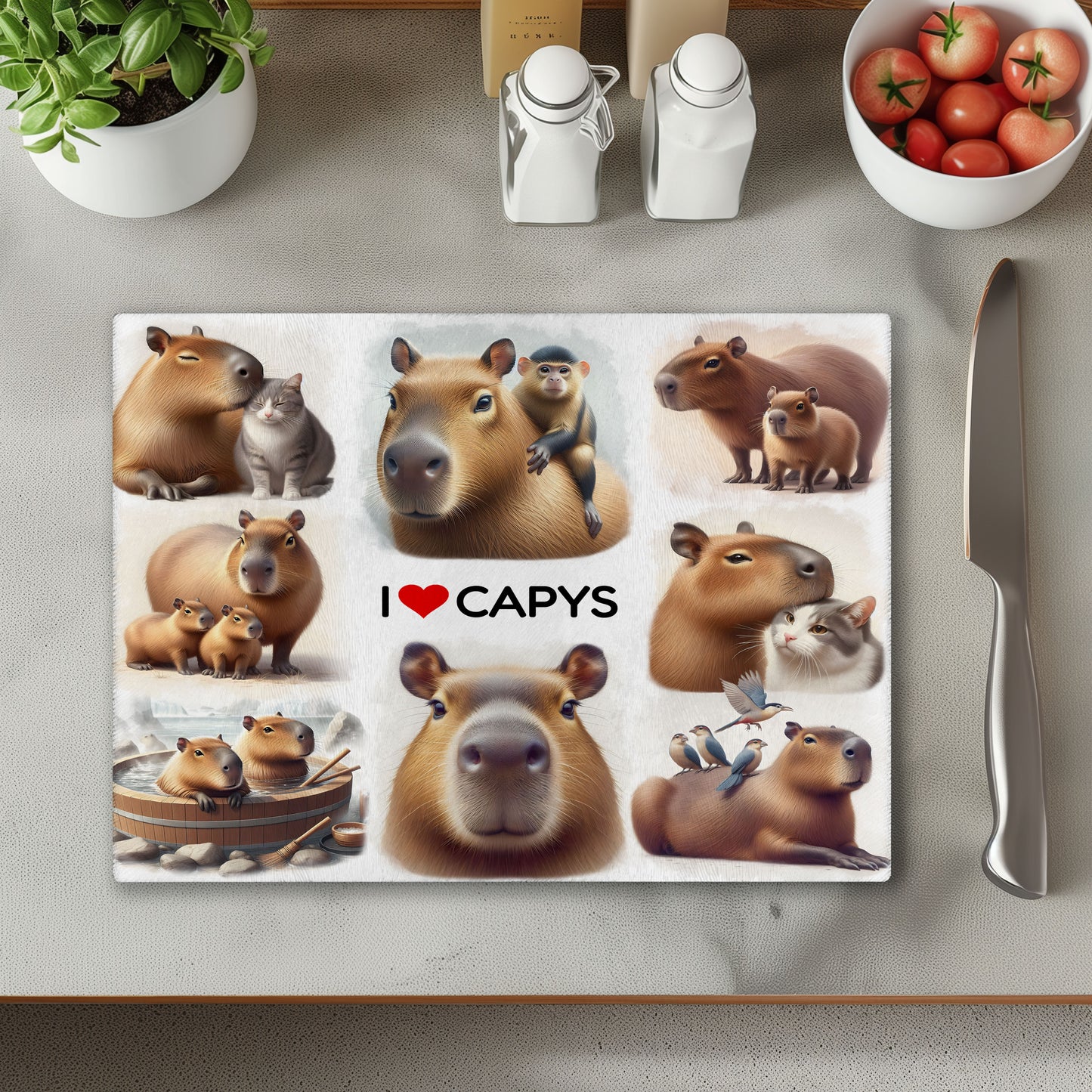 Love Capybaras Chopping Cutting Board