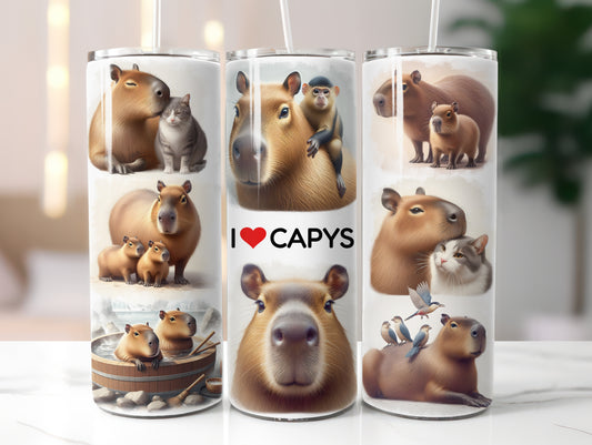 Capybara I Love Capys 20oz Tumbler