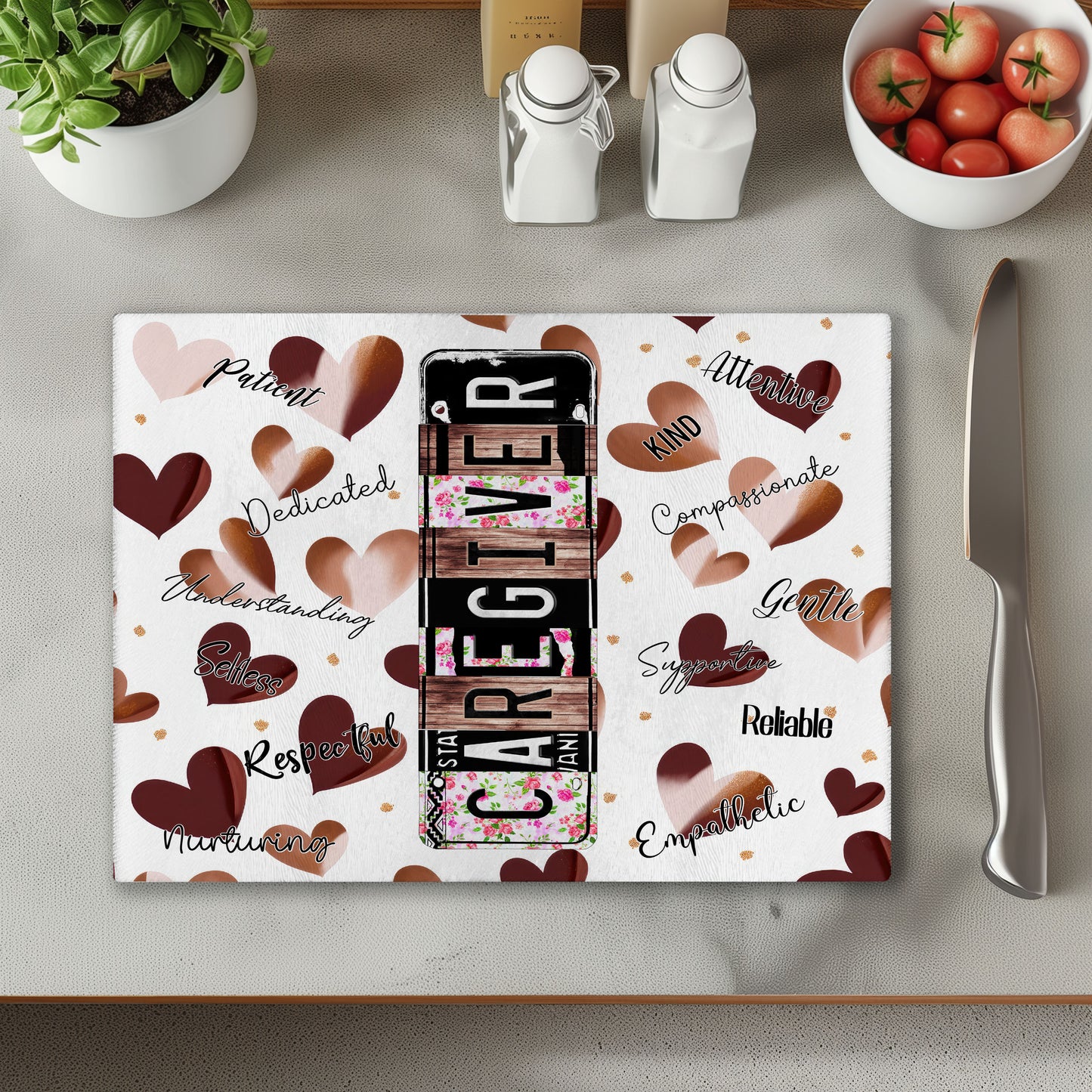 Caregiver Chopping Cutting Board or Coaster