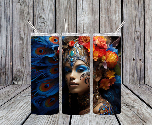 Carnival Peacock Feathers 20oz Tumbler