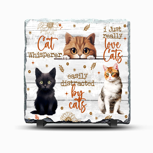 Cat Whisperer Design Printed Rock Slate