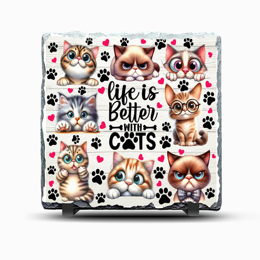 Cat Life is Better with Design Printed Rock Slate