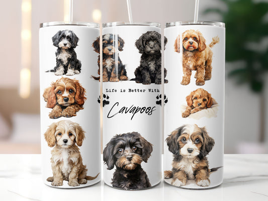 Cavapoo Dog Life is Better with 20oz Tumbler