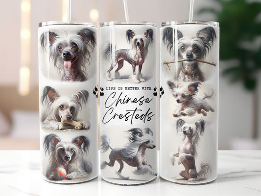 Chinese Crested Dog Life is Better with 20oz Tumbler