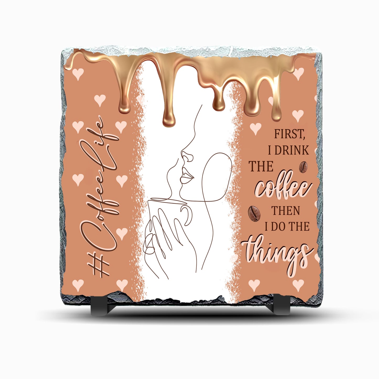 Coffee 3 Design Printed Rock Slate