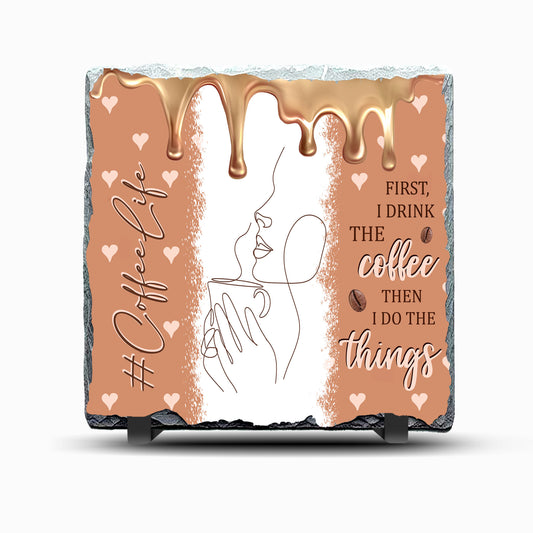 Coffee 3 Design Printed Rock Slate
