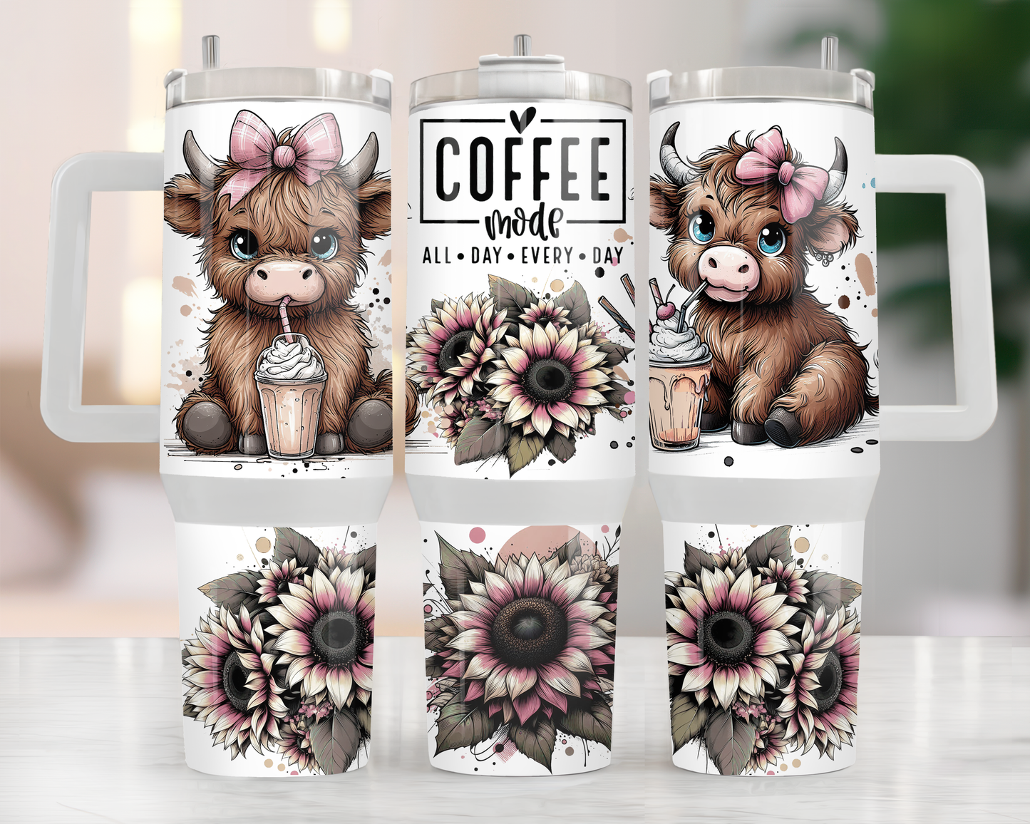Highland Cow Coffee Mode 40oz Tumbler