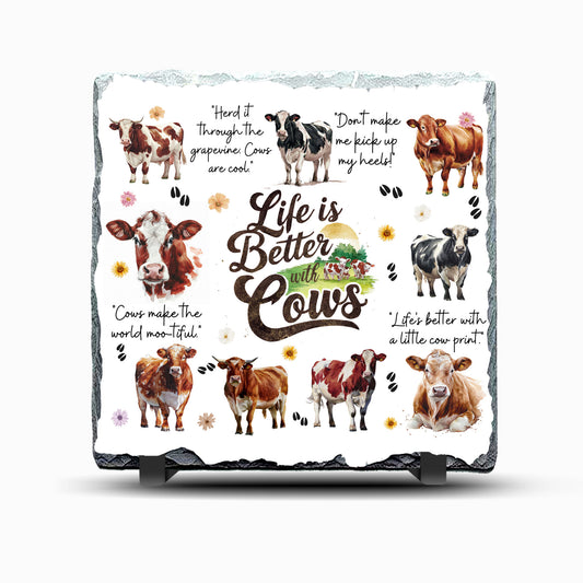 Cow Life is Better with Design Printed Rock Slate