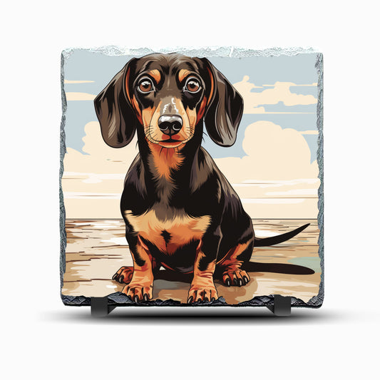 Dachshund Design Printed Rock Slate