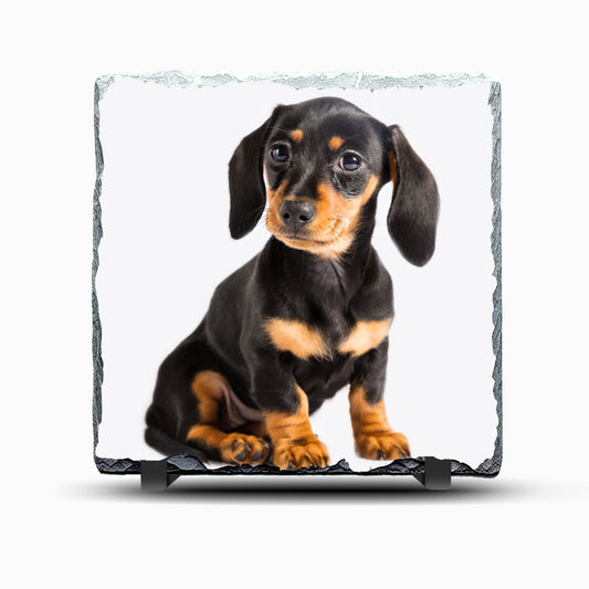 Dachshund Pup Design Printed Rock Slate