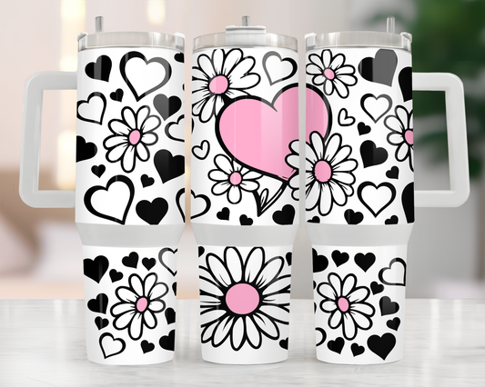 Daisy and Hearts 40oz Tumbler