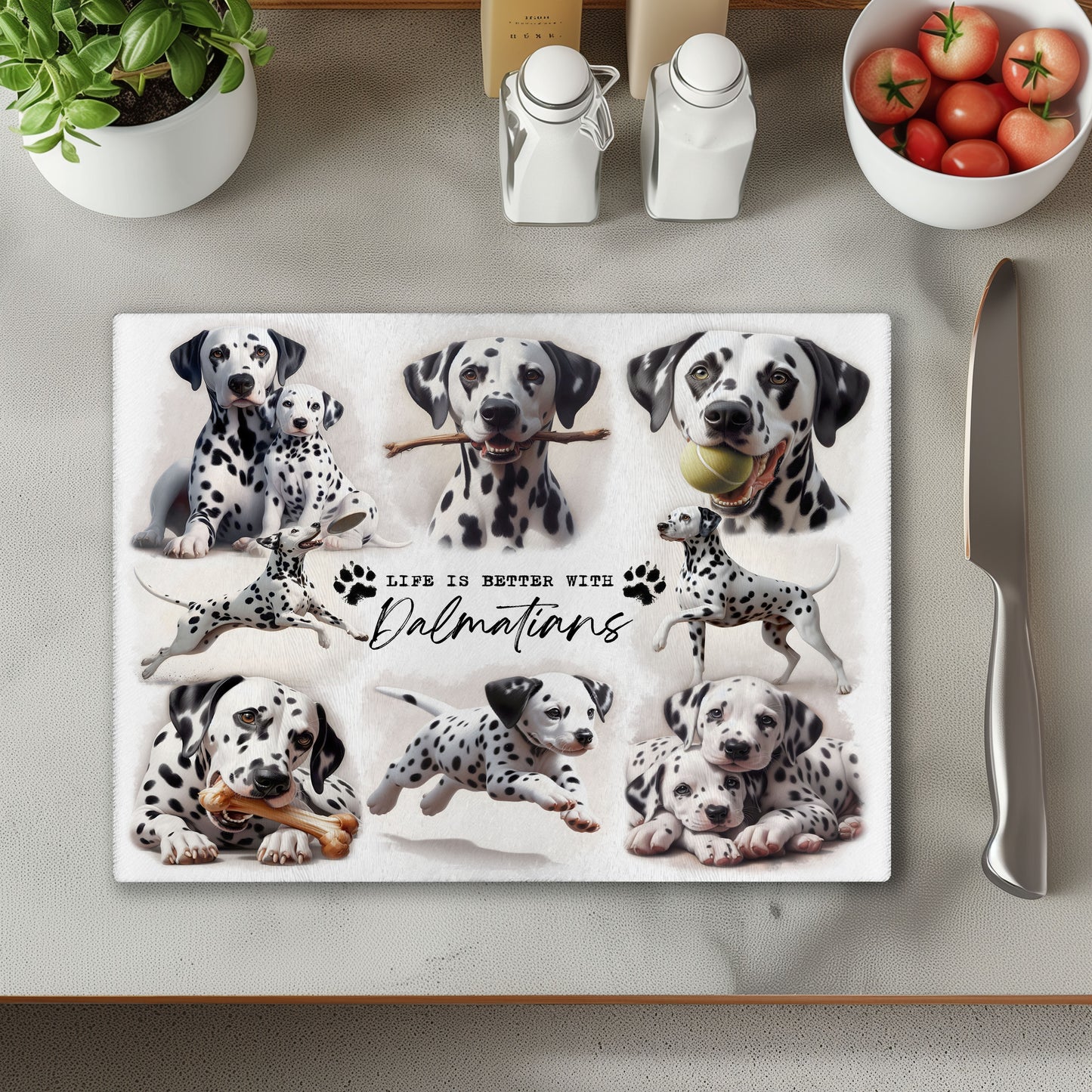 Dalmatian Dog Life is Better with Chopping Cutting Board or Coaster