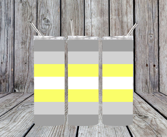 Demigender Pride Flag Design 20oz Tumbler