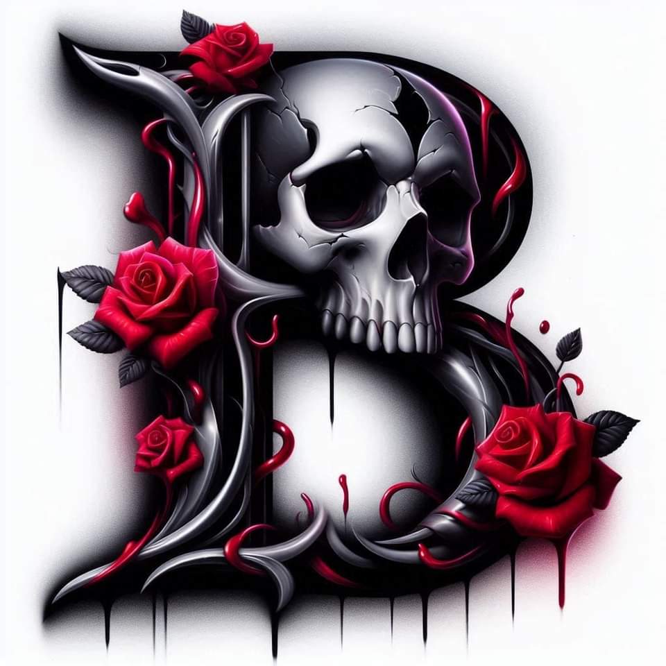Skull and Roses Initial 20oz Tumbler