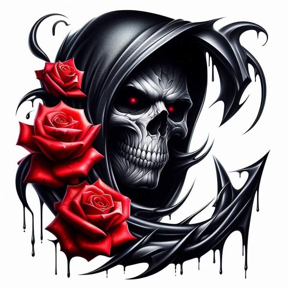 Skull and Roses Initial 20oz Tumbler