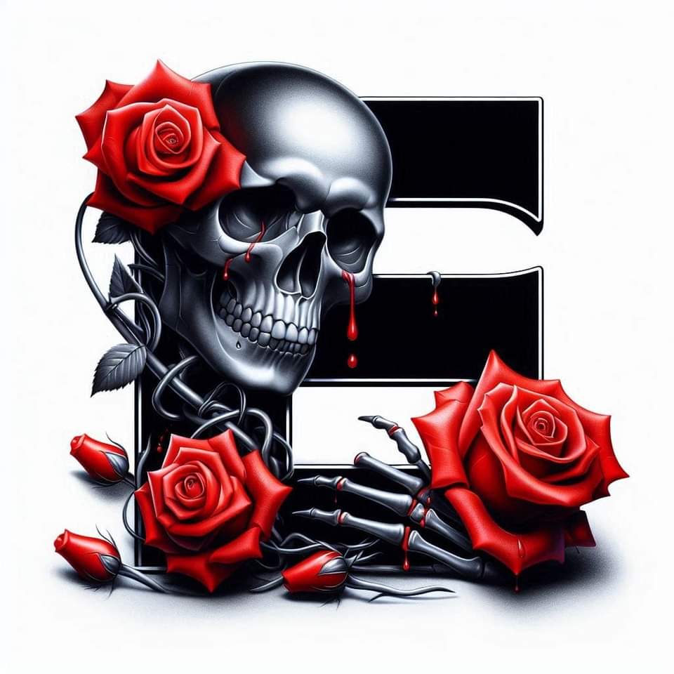 Skull and Roses Initial 20oz Tumbler