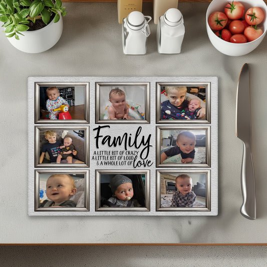 Customised Family Glass Chopping Cutting Board