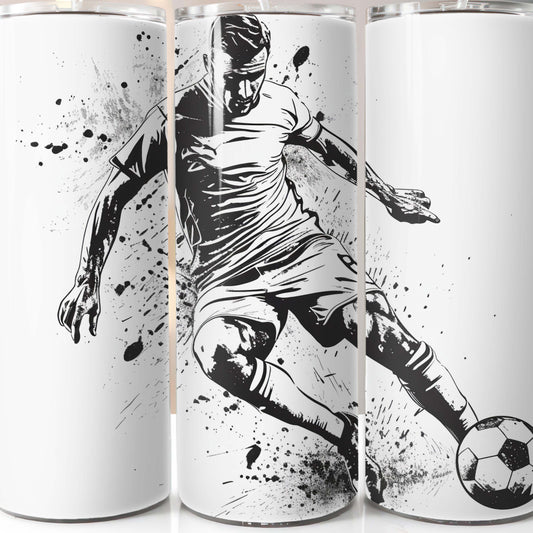 Black and White Footballer