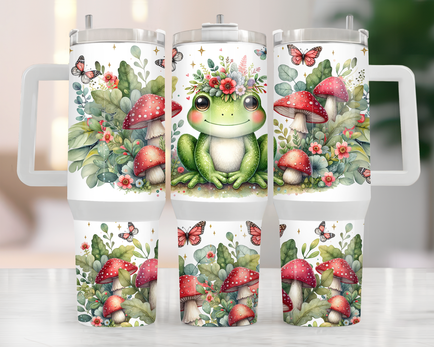 Frog and Mushrooms 40oz Tumbler