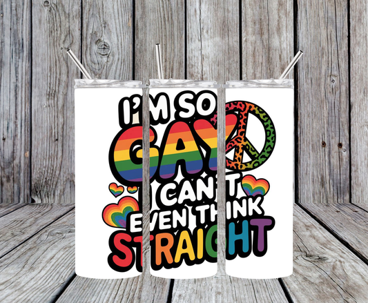 Gay Can't See Straight Design 1 20oz Tumbler