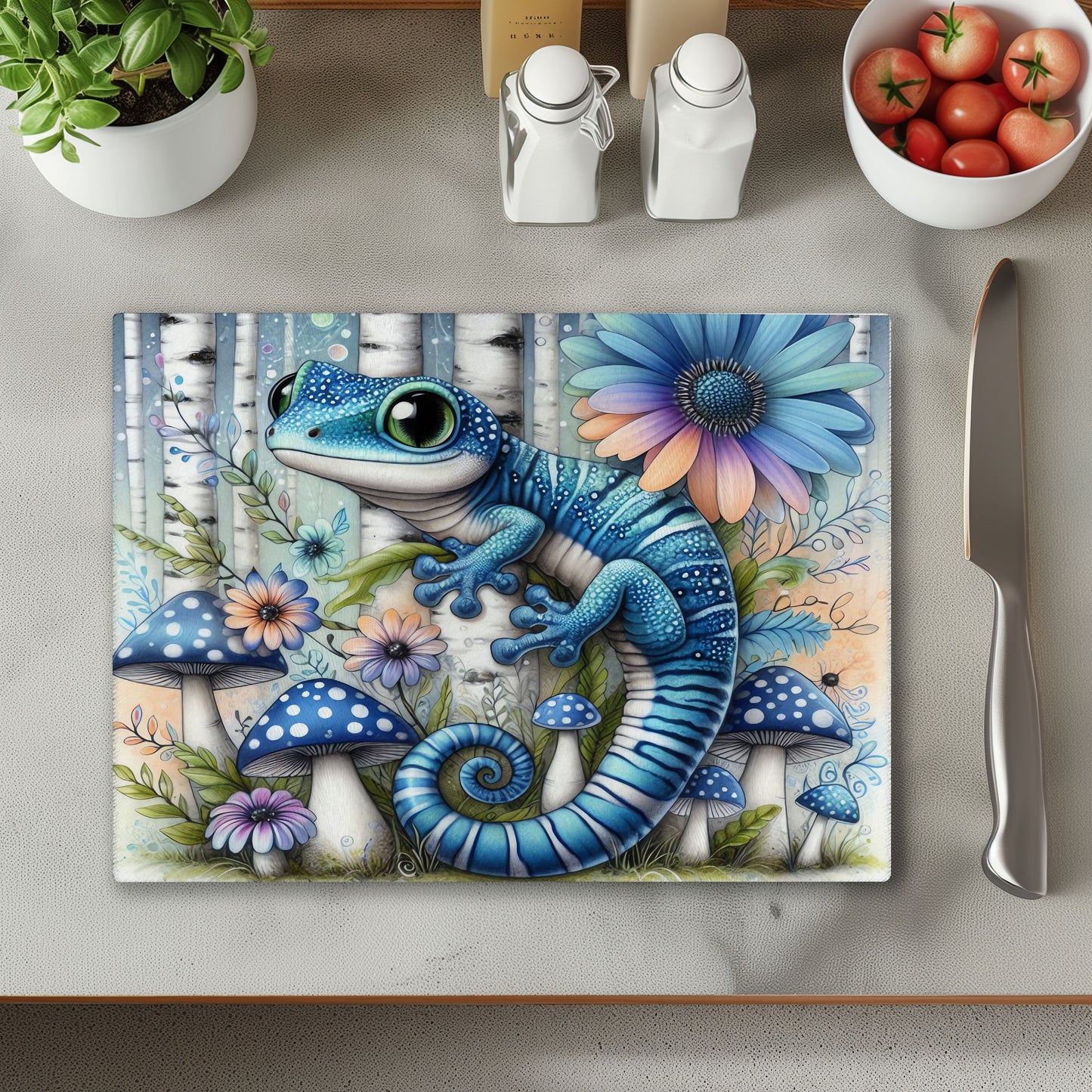 Gecko Glass Chopping Cutting Board
