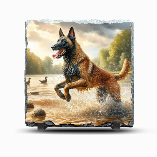 German Shepherd Dog Design 2 Printed Rock Slate