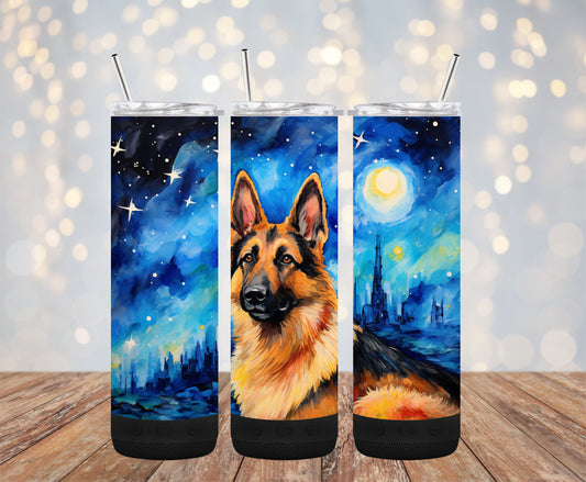 German Shepherd Starry 20oz Bluetooth Speaker Tumbler