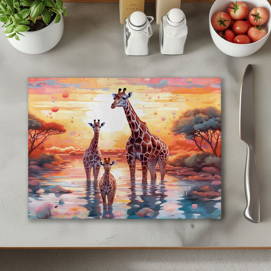 Giraffe Glass Chopping Cutting Board