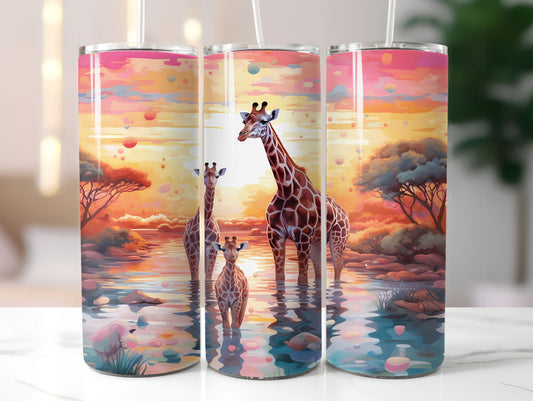 Giraffe in Sunset 20oz Tumbler
