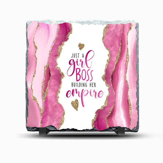 Girl Boss Design Printed Rock Slate