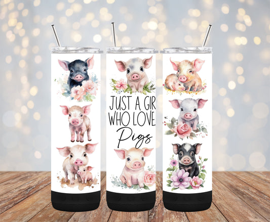 Girl Who Loves Pigs 20oz Bluetooth Speaker Tumbler