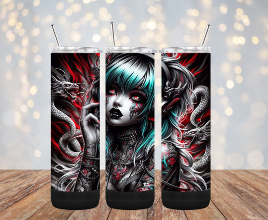 Girl and Snakes 20oz Bluetooth Speaker Tumbler