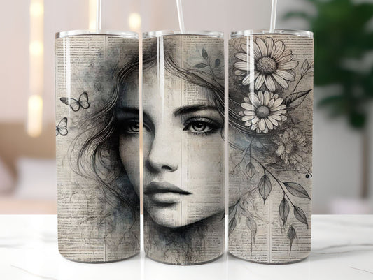 Girl on Print 3 Design 20oz Tumbler