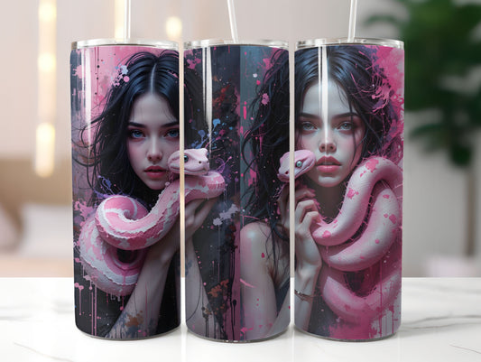 Girl with Pink Snake 20oz Tumbler