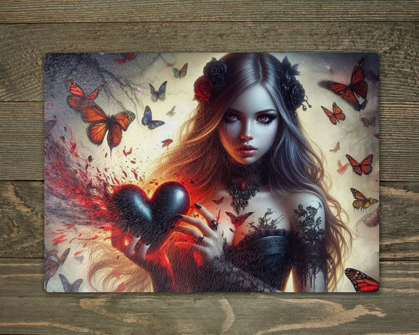 Girl with Heart Chopping Cutting Board