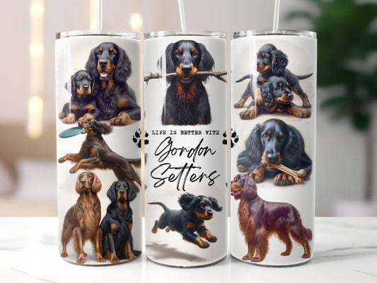 Gordon Setter Dog Life is Better with 20oz Tumbler