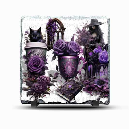 Goth Purple Design Printed Rock Slate
