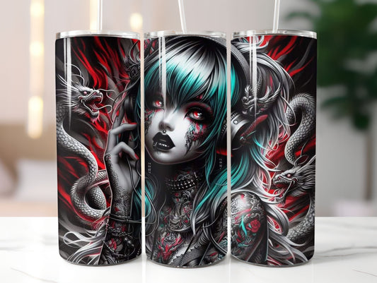 Goth Girl and Snakes 20oz Tumbler