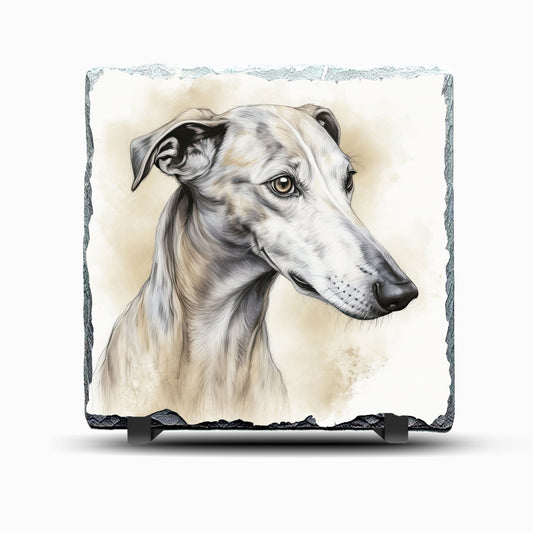 Greyhound Design Printed Rock Slate