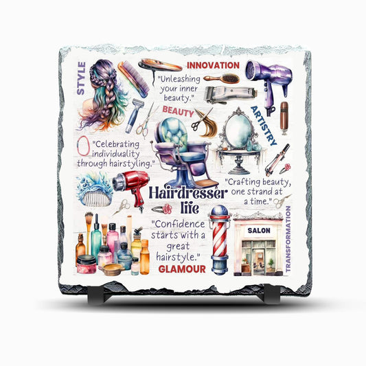 Hairdresser Design 1 Printed Rock Slate