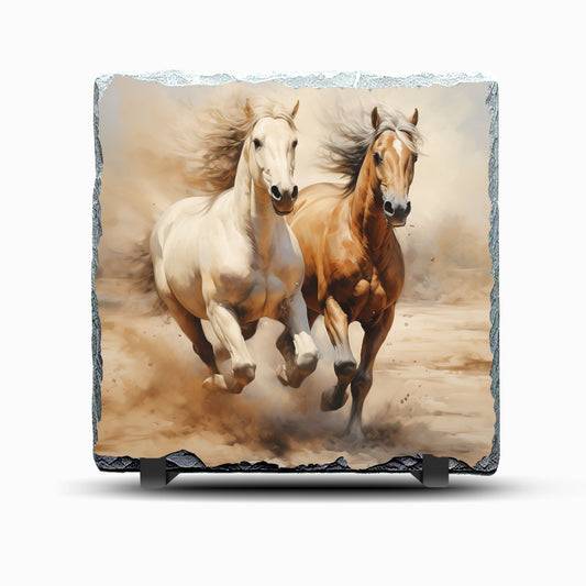 Horses Design Printed Rock Slate